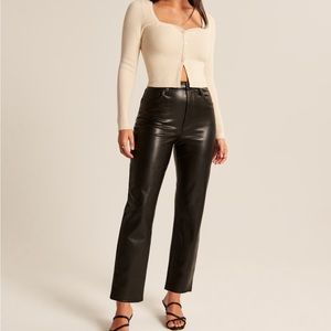 Abercrombie Curve Love Vegan Leather Ankle Pants Ultra High Rise